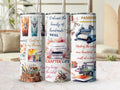 Crafter Life 20oz skinny tumbler with lid and straw, paints, thread and heat press wrap