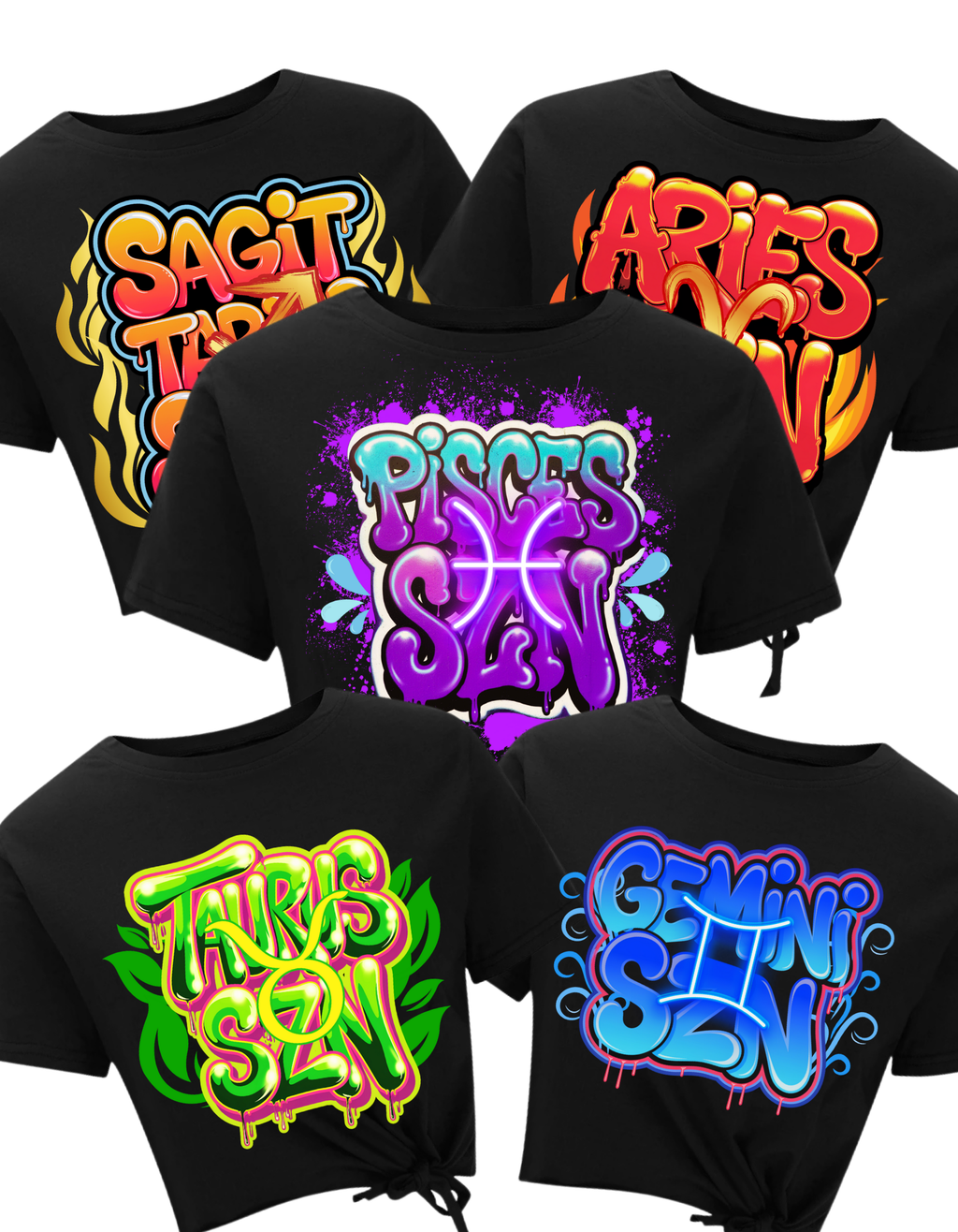 Zodiac Shirt Designs Bundle, Astrology Sign PNG Sublimation HTV Birthday Shirt Graphics, Instant Digital Download