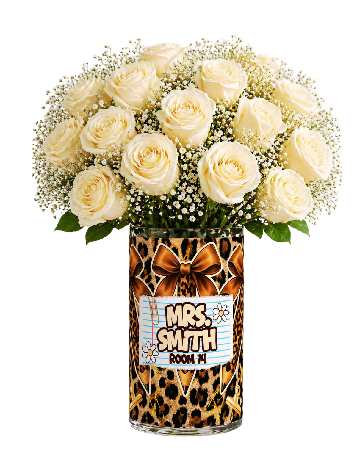 Teacher Appreciation Vase Wrap Printable, Dollar Store DIY Teacher Gift Template, Instant Digital Download