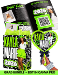 Lime Green Graduation Party Favor Bundle, Class of 2026 Editable Grad Party Chip Bags Labels, Instant Digital Download
