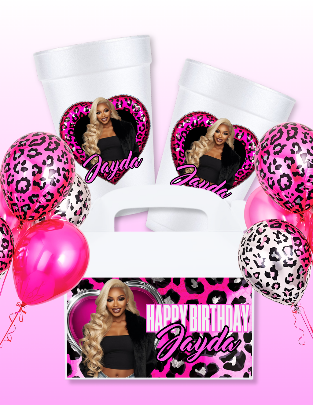 Pink Leopard Party Favor Bundle Printable, Editable Leopard Print Birthday Chip Bags Candy Wrappers Labels, Instant Digital Download