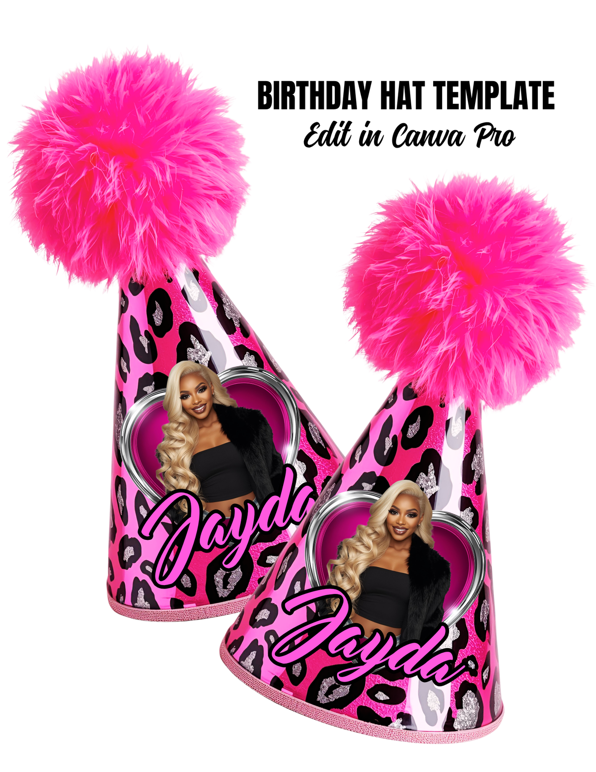 Pink Leopard Party Favor Bundle Printable, Editable Leopard Print Birthday Chip Bags Candy Wrappers Labels, Instant Digital Download