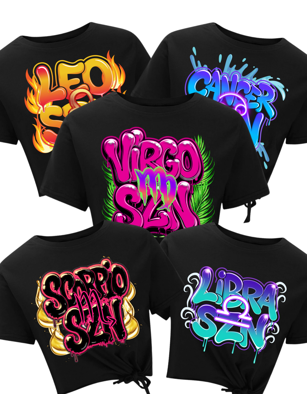 Zodiac Shirt Designs Bundle, Astrology Sign PNG Sublimation HTV Birthday Shirt Graphics, Instant Digital Download