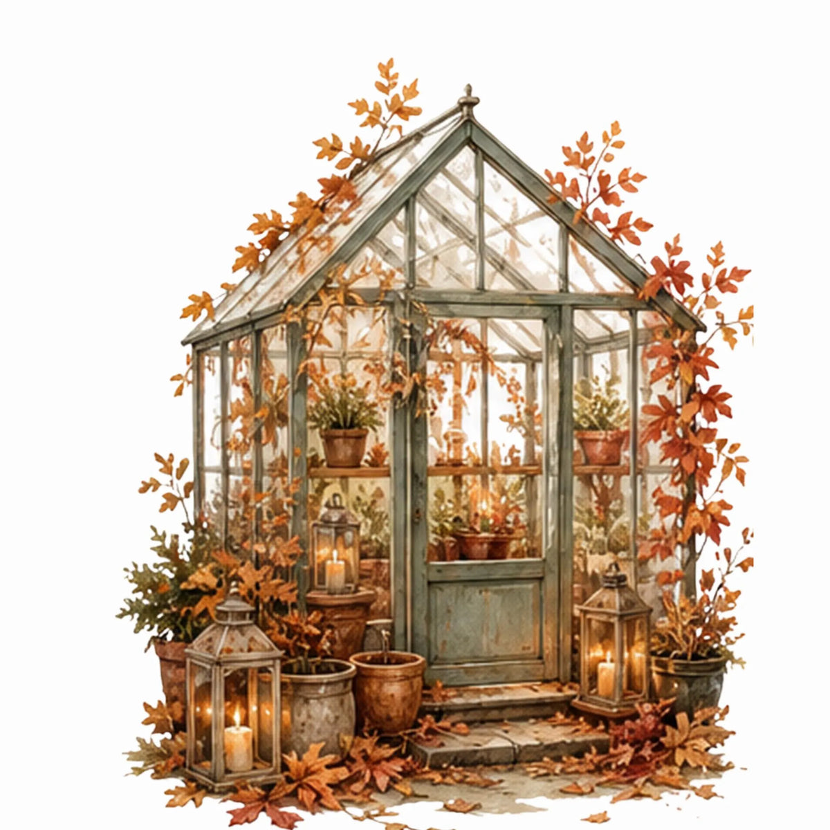 Cozy autumn watercolor clipart bundle, preview 5 of 9