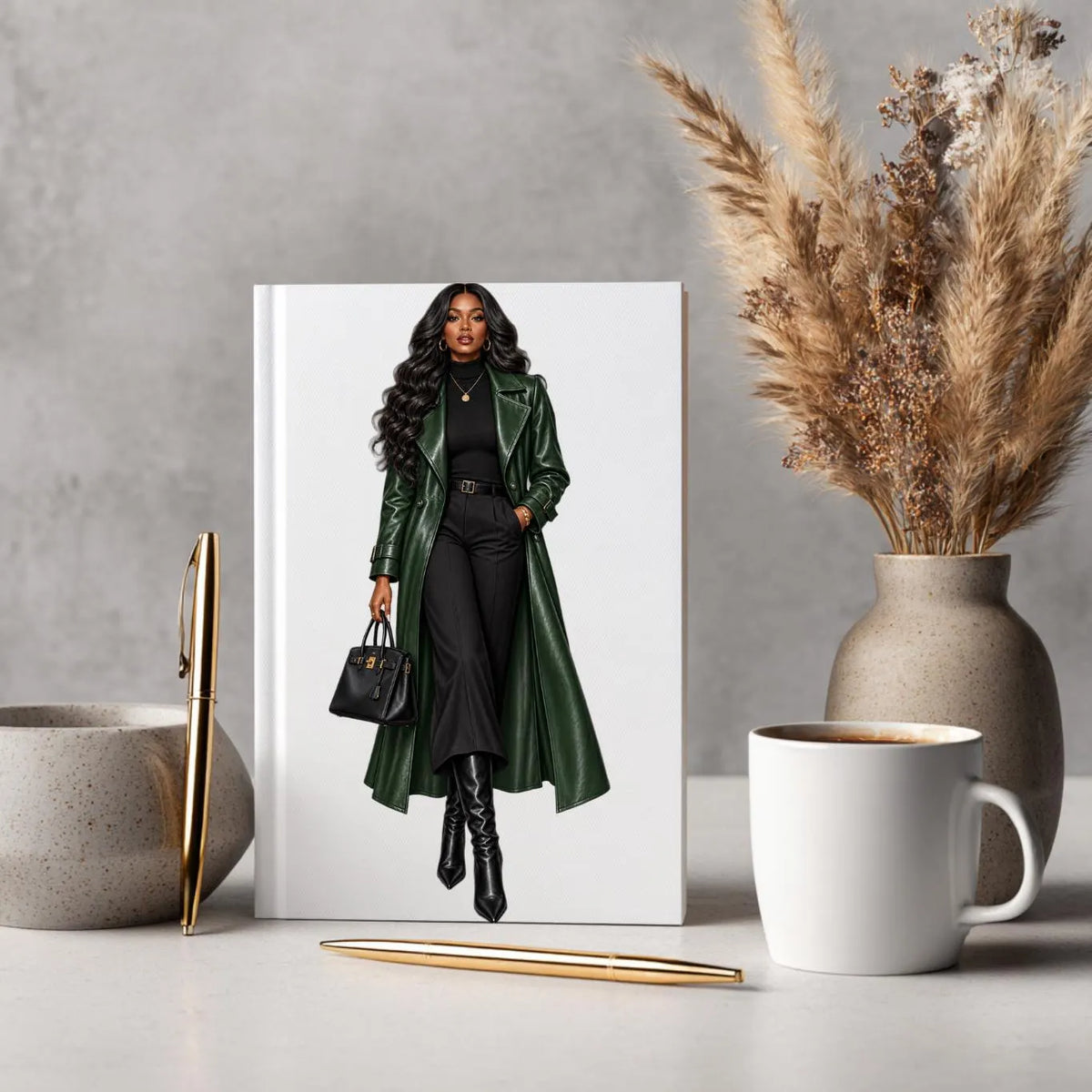 Black woman fall fashion clipart bundle, PNG, preview 8 of 10