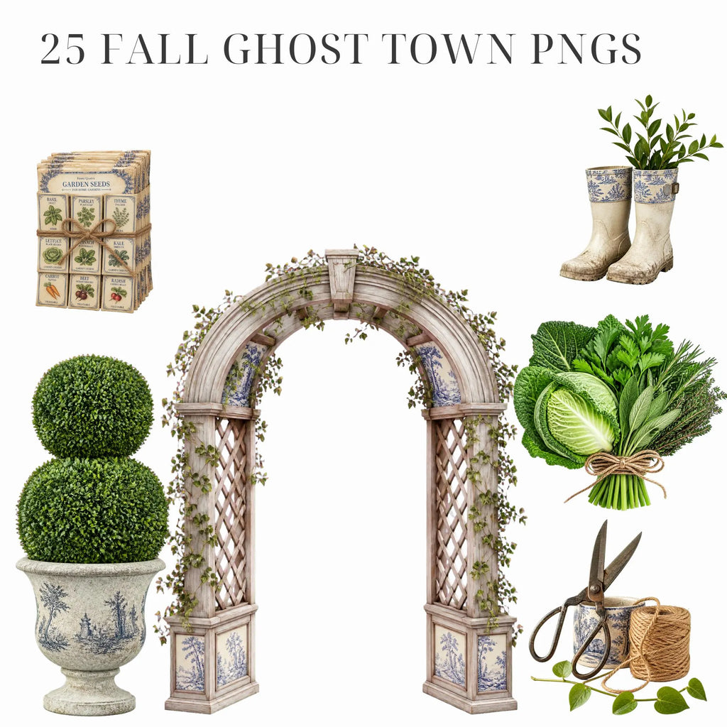 Fall ghost town clipart bundle, preview 4 of 9