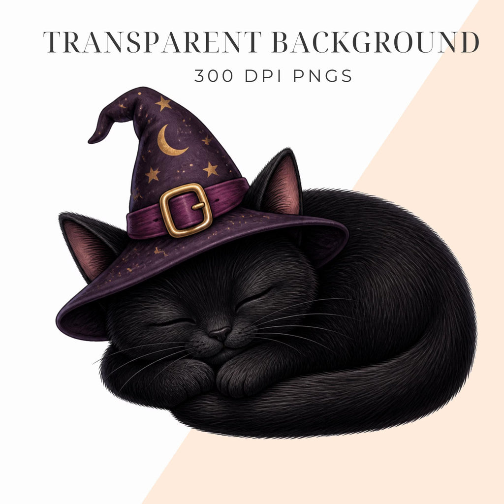 Spooky cute Halloween witch clipart bundle, preview 2 of 9