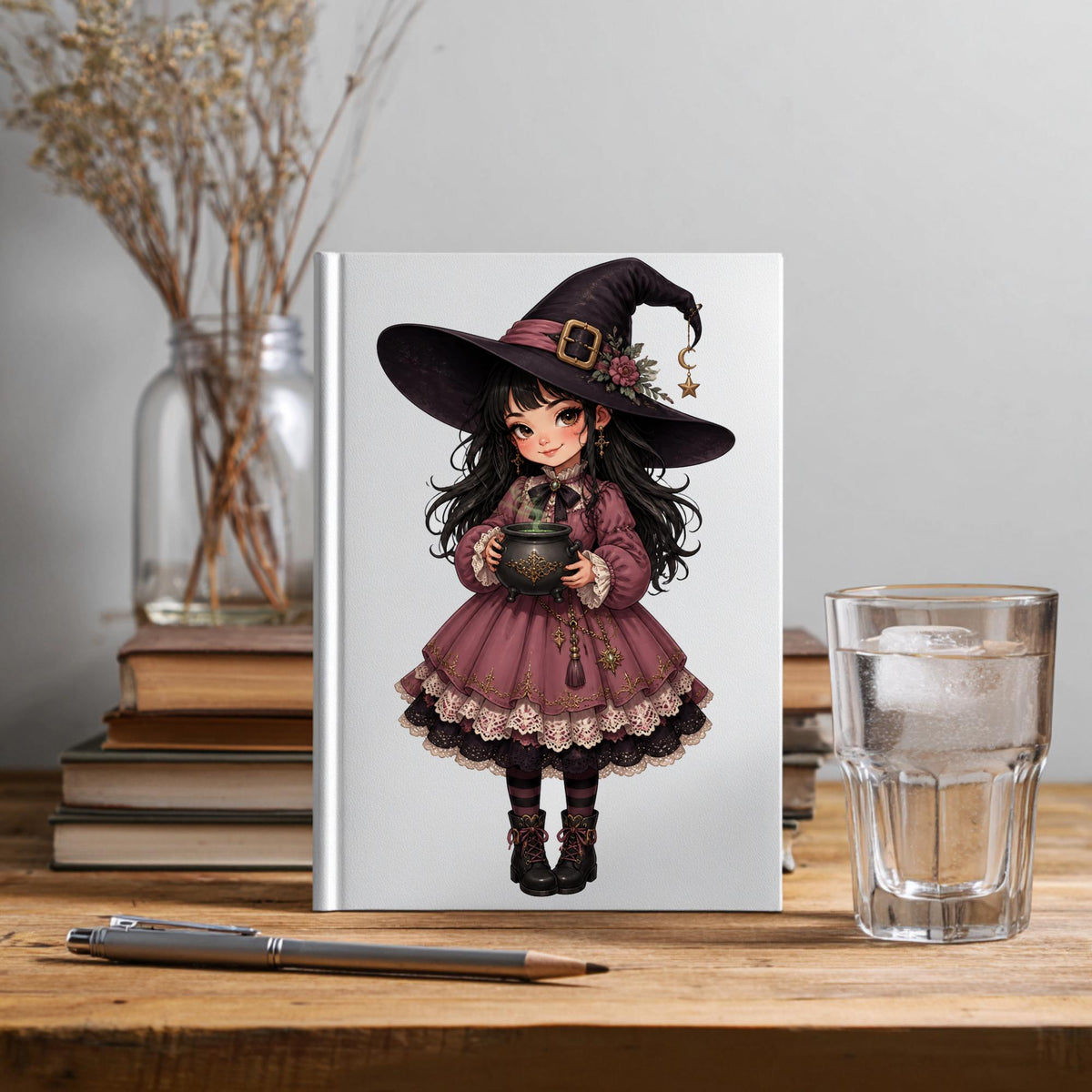 Spooky cute Halloween witch clipart bundle, preview 7 of 9