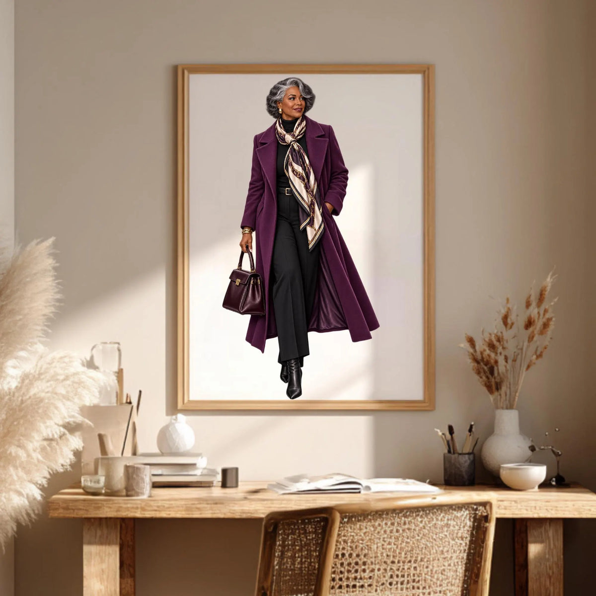 Black woman fall fashion clipart bundle, PNG, preview 9 of 10