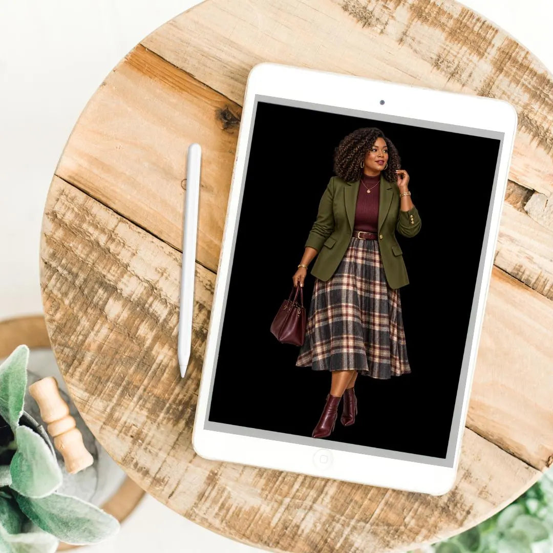 Black woman fall fashion clipart bundle, PNG, preview 7 of 10