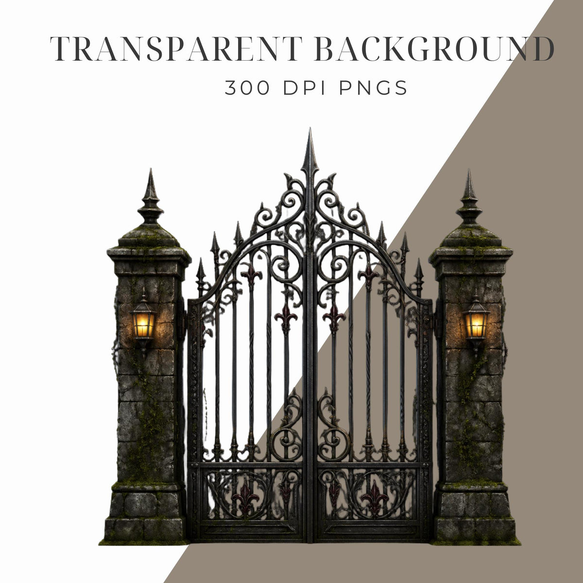 Gothic cemetery clipart bundle, PNG, preview 2 of 12