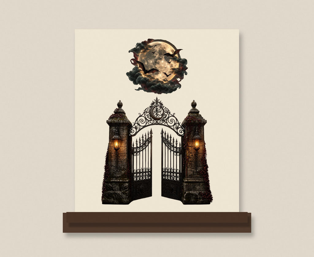 Gothic cemetery clipart bundle, PNG, preview 7 of 12